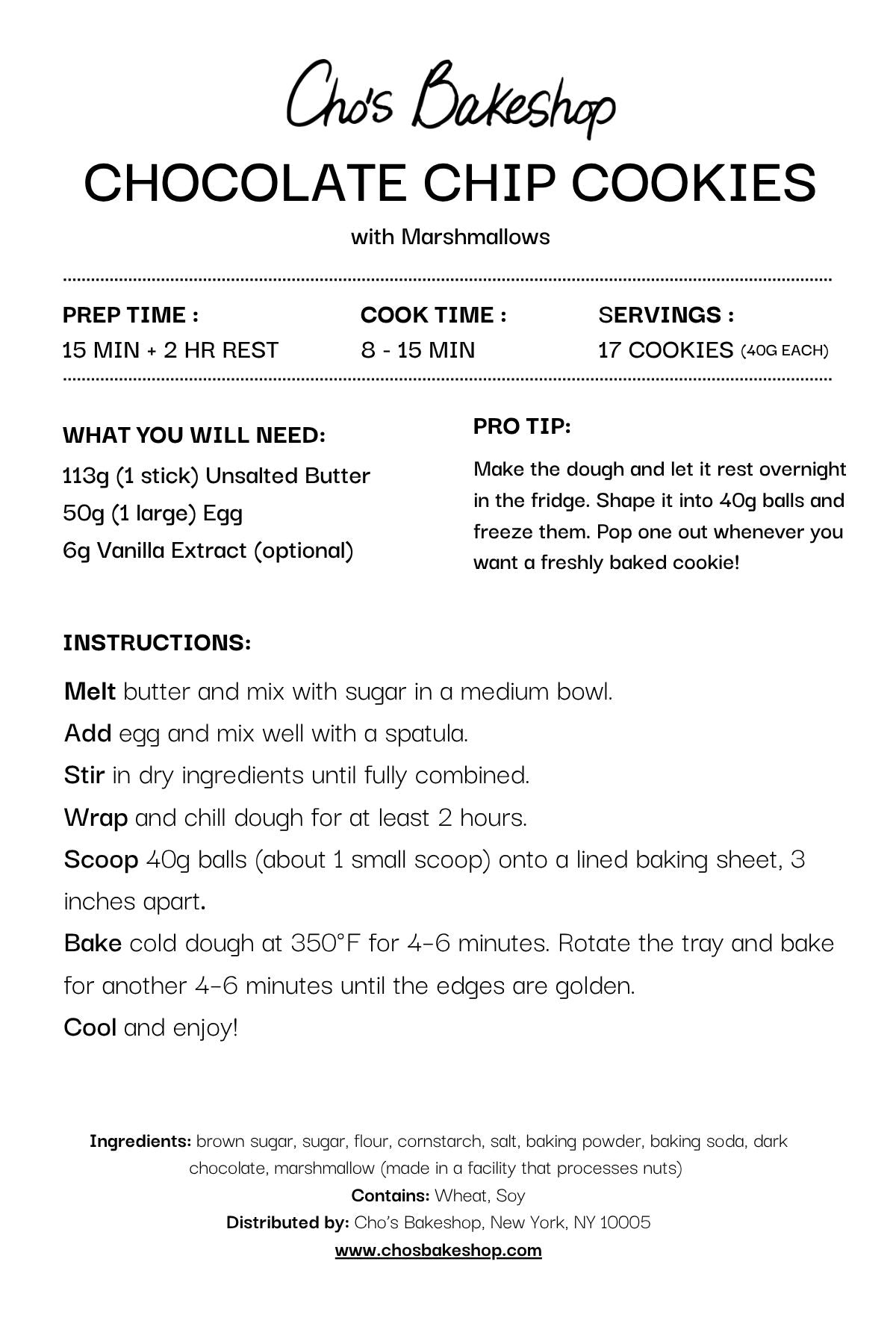 Chocolate Chip Cookie Mix