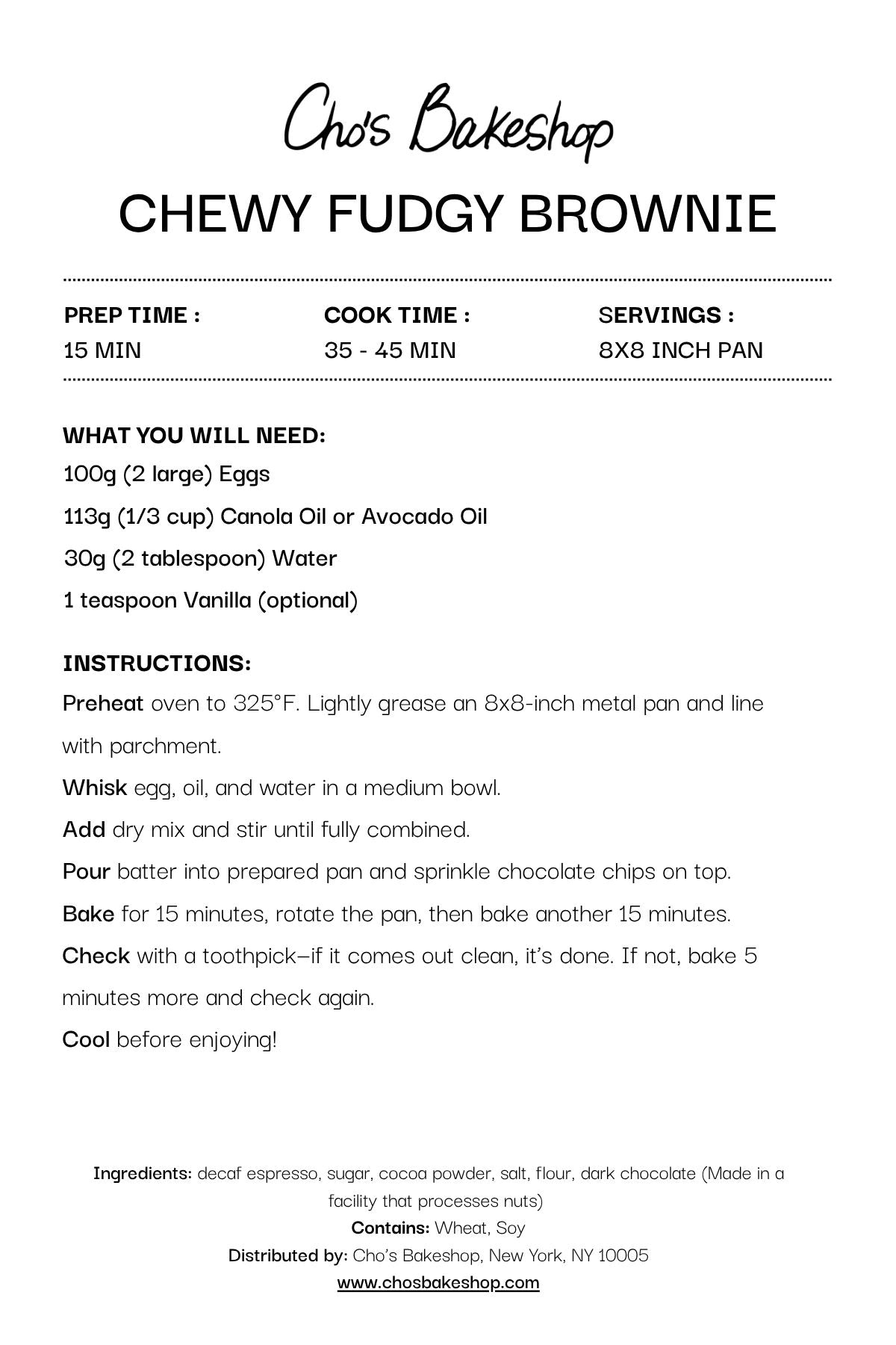 Chewy Fudgy Brownie Mix
